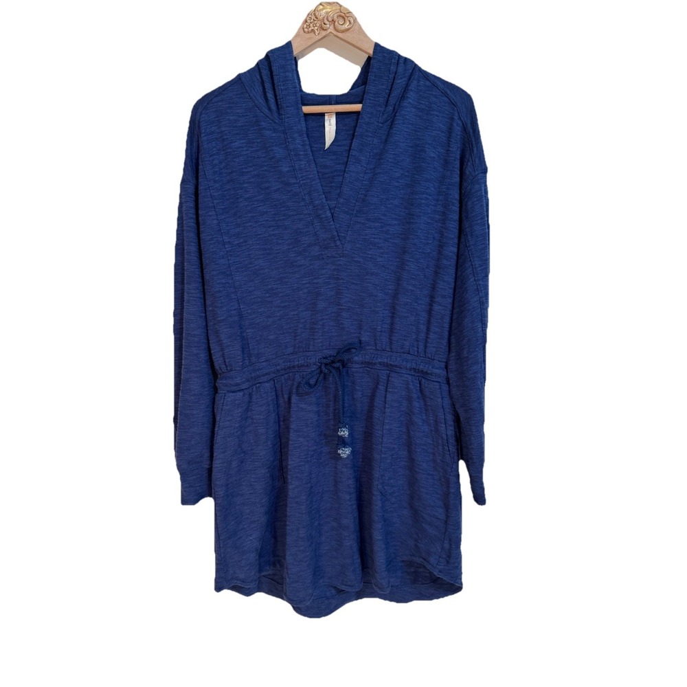 Daily Practice Anthropologie Size Large Dress Women Blue Hooded Afterglow